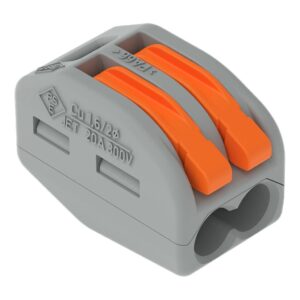 Splicing connector 2-cond w/levers; gray